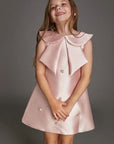 girl eid dress in elegant pink (sleeveless) by Little Bedouin