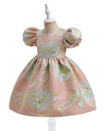 golden flower pink girl dress by Little Bedouin