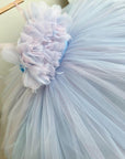 girls white puffy tulle wedding dress flower girl gown