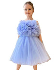 girls white puffy tulle wedding dress flower girl gown