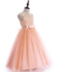 Girls Lace Wedding Dress in Pink - LITTLE BEDOUIN - baby dress فستان اطفال