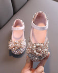 luxury white little girl party shoes little girl toddler shoes for parties and birthday and wedding with gold pearl leather حذاء اطفال للحفلات