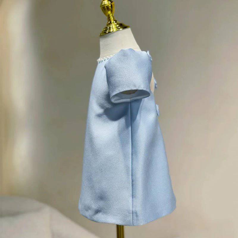 Minimalist Blue Girl Dress Blue / 120cm (5T) 4-5 YEARS Minimalist Blue Girl Dress Blue / 120cm (5T) 4-5 YEARS