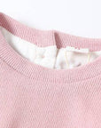 baby winter dress for little girl in pink color with detail, long sleeve
فستان بنات شتوي يومي