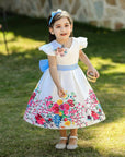Print Dress With Headband - LITTLE BEDOUIN