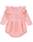 baby winter dress for little girl in pink color with detail, long sleeve
فستان بنات شتوي يومي