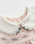 baby winter dress for little girl in pink color with detail, long sleeve
فستان بنات شتوي يومي