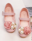 little girl shoes with flower for party and wedding white and pink shoes حذاء اطفال للحفلات و المناسبات