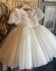 baby girl occasion dresses for special short sleeve white color with detail