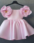 baby girl occasion dress, birthday and eid short sleeveفستان قصير بنات راقي للمناسبات و الحفلات والعيد و يومي