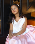 elegant and stylish dress for little girls and children in pink, فستان اطفال للحفلات