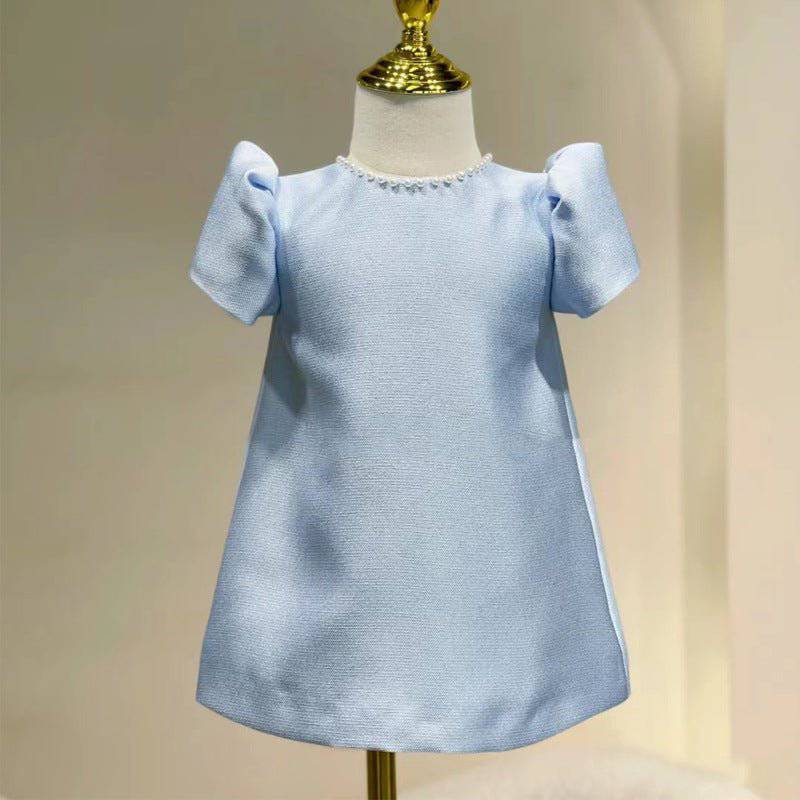 Minimalist Blue Girl Dress Blue / 120cm (5T) 4-5 YEARS Minimalist Blue Girl Dress Blue / 120cm (5T) 4-5 YEARS