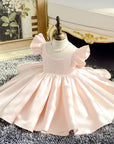 baby girl occasion dresses for special short sleeve pink color with detail فستان بنات اطفال راقي للحفلات و الاعياد