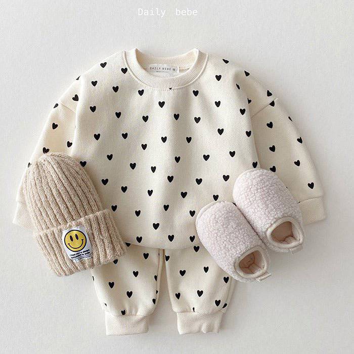 white toddler child Sweater Casual Suit