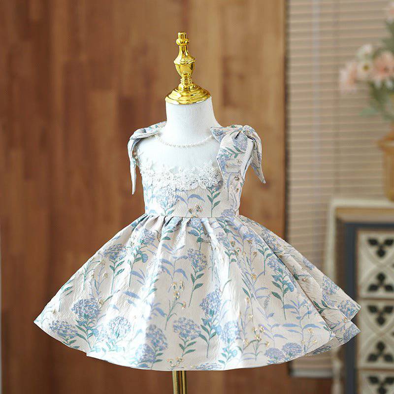 Fashion Flower Girl Dress in Modern Blue - Main Image