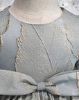 gray girl dress golden leaf style exquisite elegance sophistication special occasions