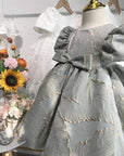 gray girl dress golden leaf style exquisite elegance sophistication special occasions