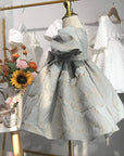 gray girl dress golden leaf style exquisite elegance sophistication special occasions