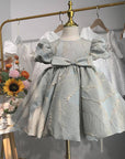 gray girl dress golden leaf style exquisite elegance sophistication special occasions