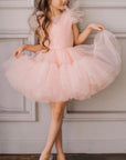 Luxury pink girl Dress فستان اطفال راقي فخم