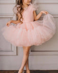 little bedouin luxury pink girl dress by Little Bedouin