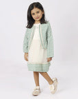 girls chic green dress for Eid parties and everyday elegance