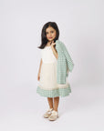 girls chic green dress for Eid parties and everyday elegance