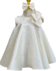 girl Dress in white, baby party dress فستان اطفال baby cloth