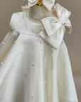 girl Dress in white, baby party dress فستان اطفال baby cloth
