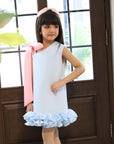 luxury blue fun occasion girl dress فستان اطفال راقي للمناسبات