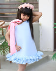 luxury blue fun occasion girl dress فستان اطفال راقي للمناسبات