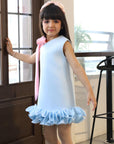 luxury blue fun occasion girl dress فستان اطفال راقي للمناسبات