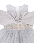 luxury Gray wedding occasion girl dress فستان اطفال راقي