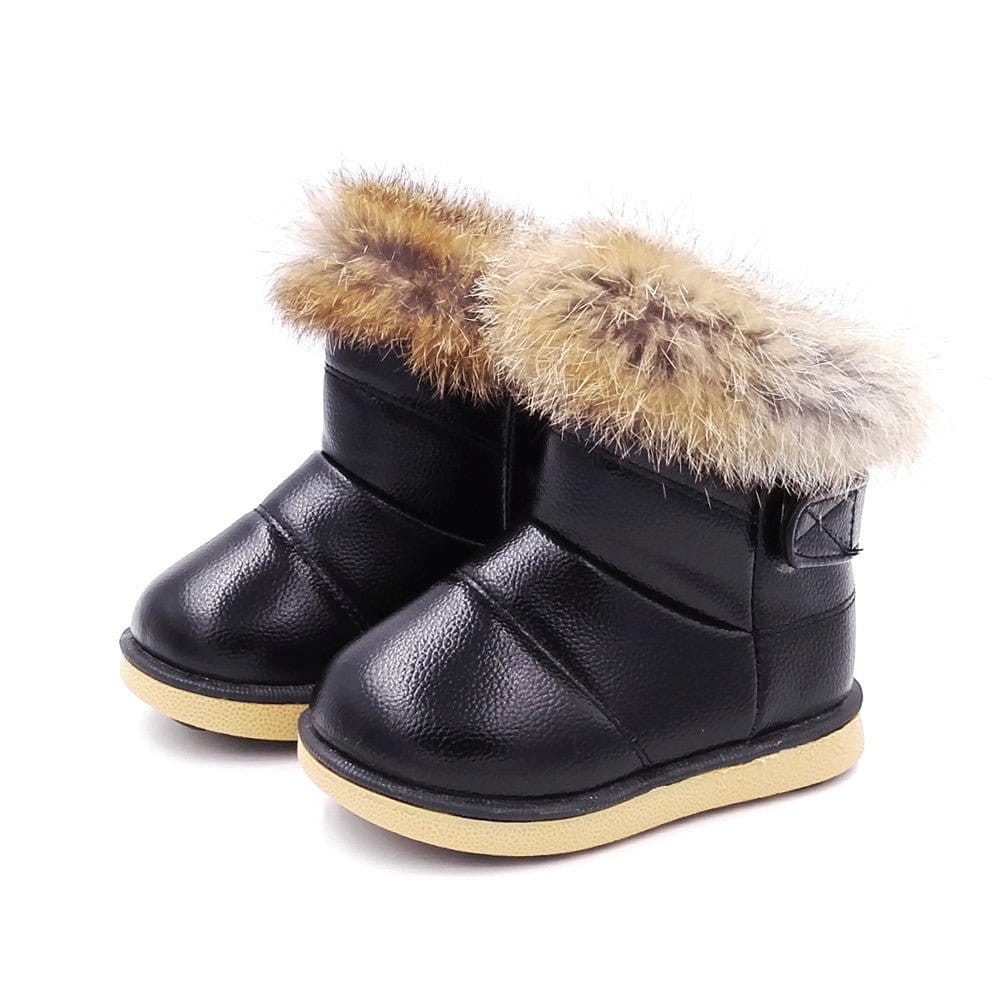 Winter Girls Fur Shoes Black / 27 Winter Girls Fur Shoes Black / 27