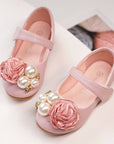 little girl  shoes  with flower little girl shoes with flower for party and wedding white and pink shoes حذاء و المناسبات