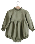 Long Sleeve Cotton Linen Romper - LITTLE BEDOUIN - baby dress فستان اطفال