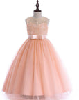 Girls Lace Wedding Dress in Pink - LITTLE BEDOUIN - baby dress فستان اطفال