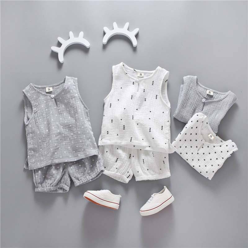 Lightweight Sweat-absorbent Pajamas For Kids Children&#39;s Sleeveless Cotton Gauze Vest - LITTLE BEDOUIN