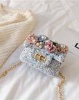 fashionable blue bag for babies luxury Little Girls Handbags حقيبة اطفال راقيه 
