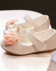 little girl shoes with flower for party and wedding white and pink shoes حذاء اطفال للحفلات و المناسبات 