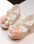 little girl  shoes  wedding white little girl shoes with flower for party and wedding white and pink shoes حذاء اطفال للحفلات و المناسبات 