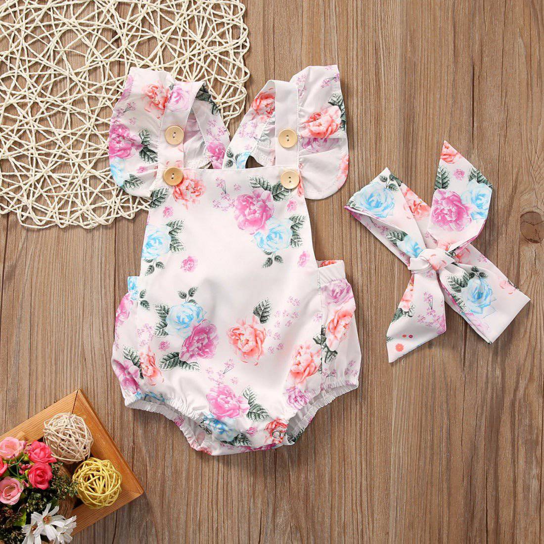 Floral Ruffled Set Infant Casual Dress - LITTLE BEDOUIN