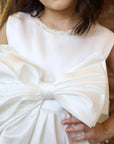 Little Girl Dress in White with Fyonka and Pearl  | فستان اطفال راقي للحفلات