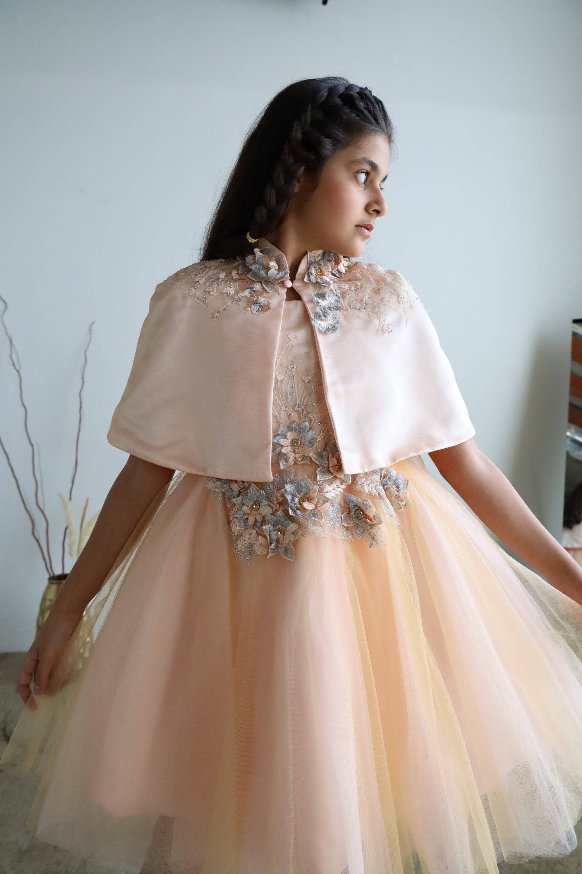 Girls Luxury Champagne Evening Dress | Little Bedouin Girls Luxury Champagne Evening Dress | Little Bedouin