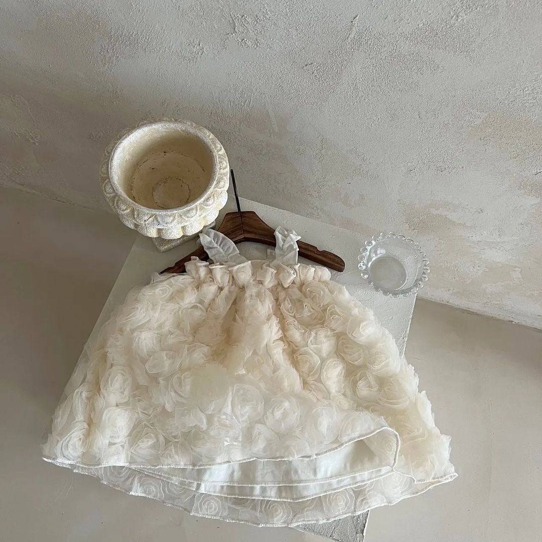 Summer French Suspender Dress - LITTLE BEDOUIN - baby dress فستان اطفال