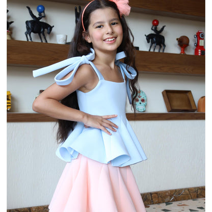occasions or everyday wear dress  for little girl  and toddlers in pink and blue, فساتين اطفال فخمه