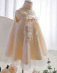 baby girl occasion dresses for special short sleeve pink color with detail