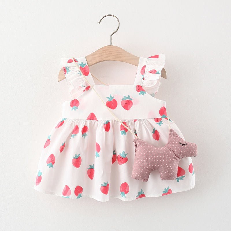 strawberry dress for babies  
baby   girl occasion dress for special short sleeve daily baby outwear dress
 صيفي فستان  يومي
