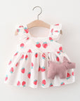 strawberry dress for babies  
baby   girl occasion dress for special short sleeve daily baby outwear dress
 صيفي فستان  يومي