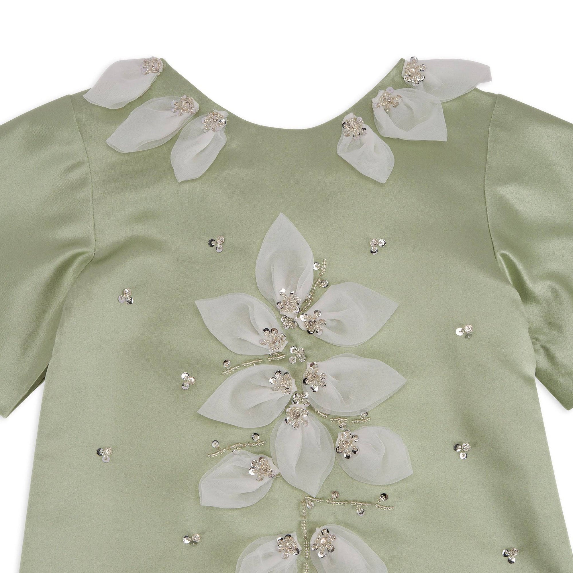 Girls Evening Party Dress | Pink & Green | Little Bedouin Light Green / 90cm (2T) 1-2 Years Girls Evening Party Dress | Pink & Green | Little Bedouin Light Green / 90cm (2T) 1-2 Years
